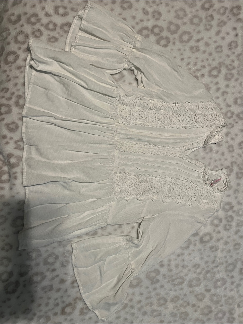 Xhilaration White Lace-Trim Blouse